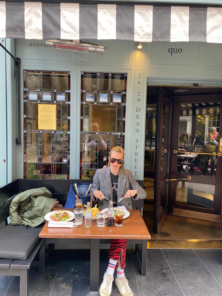 Hunza G “Sometimes I have lunch with a friend at Quo Vadis. Sitting outside is such good people watching!”