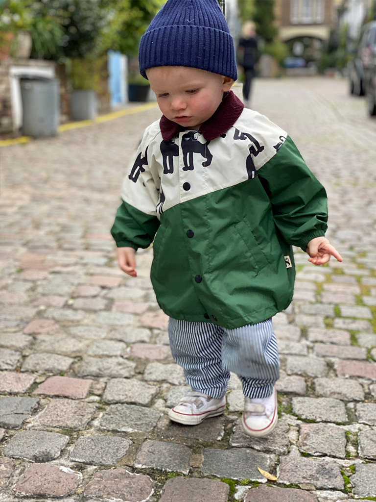 Hunza G Walking Frank to school down Portobello Road