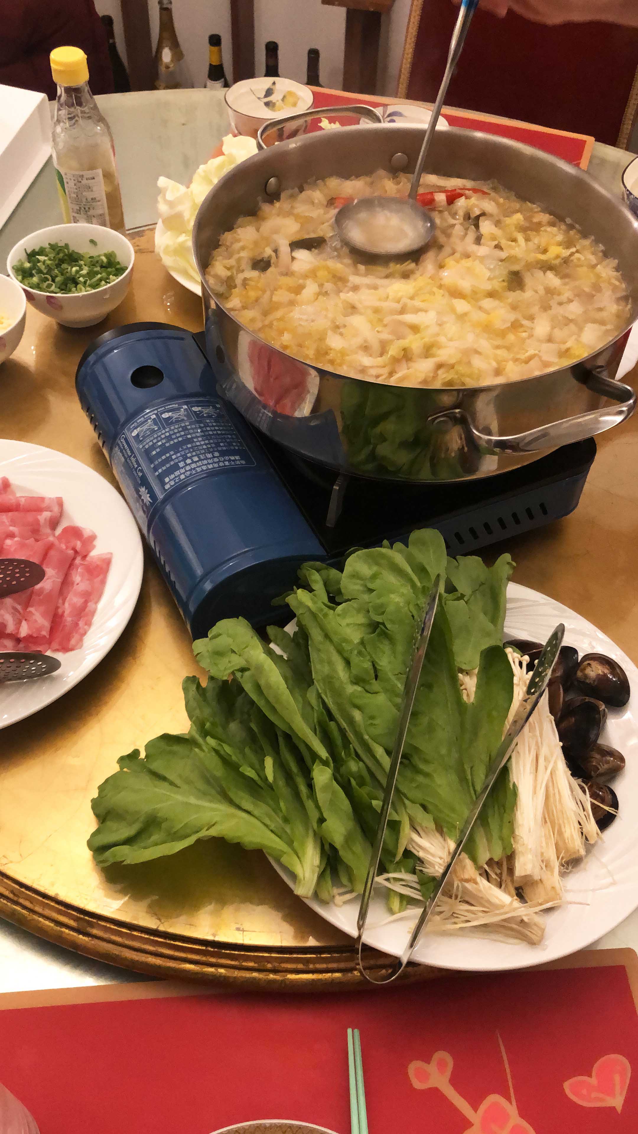 A homemade hotpot with friends